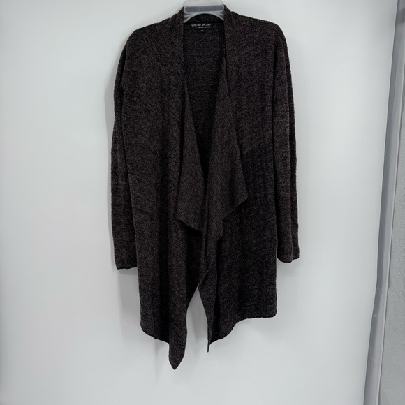 Barefoot Dreams Bamboo Chic Lite Cardigan Sweater Size L/XL Drape front gray - Picture 10 of 10